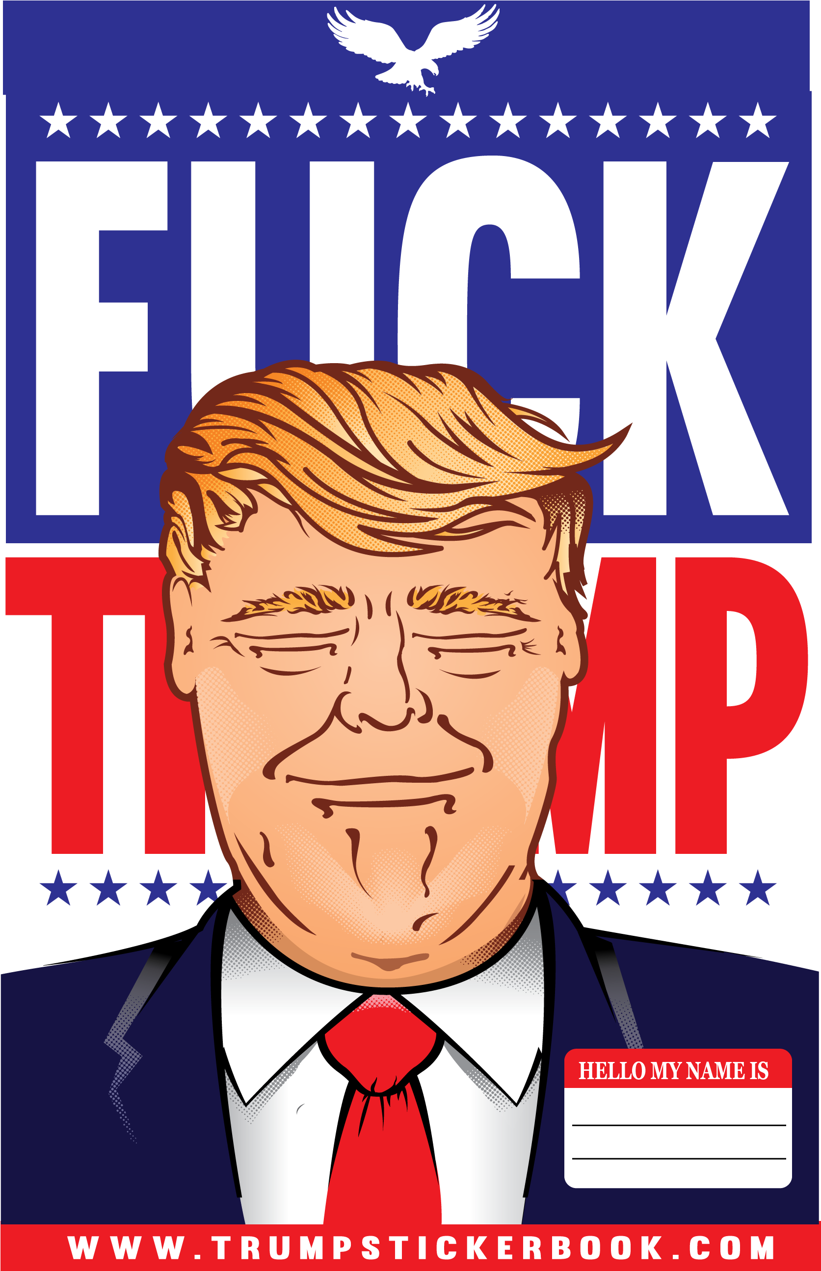 Flick Trump Sticker Book Www - Cartoon (1800x2637), Png Download