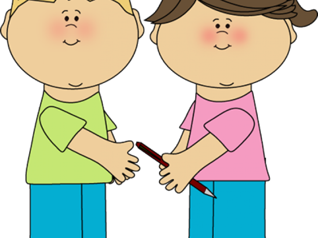 Playing Clipart Kids Sharing - Helping Hands Classroom Rules (640x480), Png Download