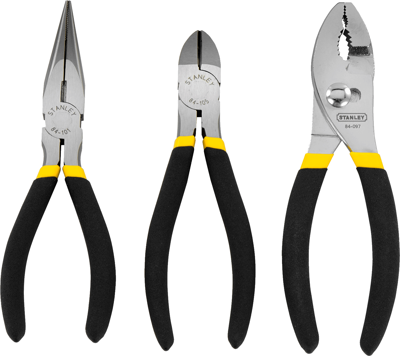 Construction Tools Png Download - Stanley - Pliers Set - 3 Pieces (1800x1550), Png Download