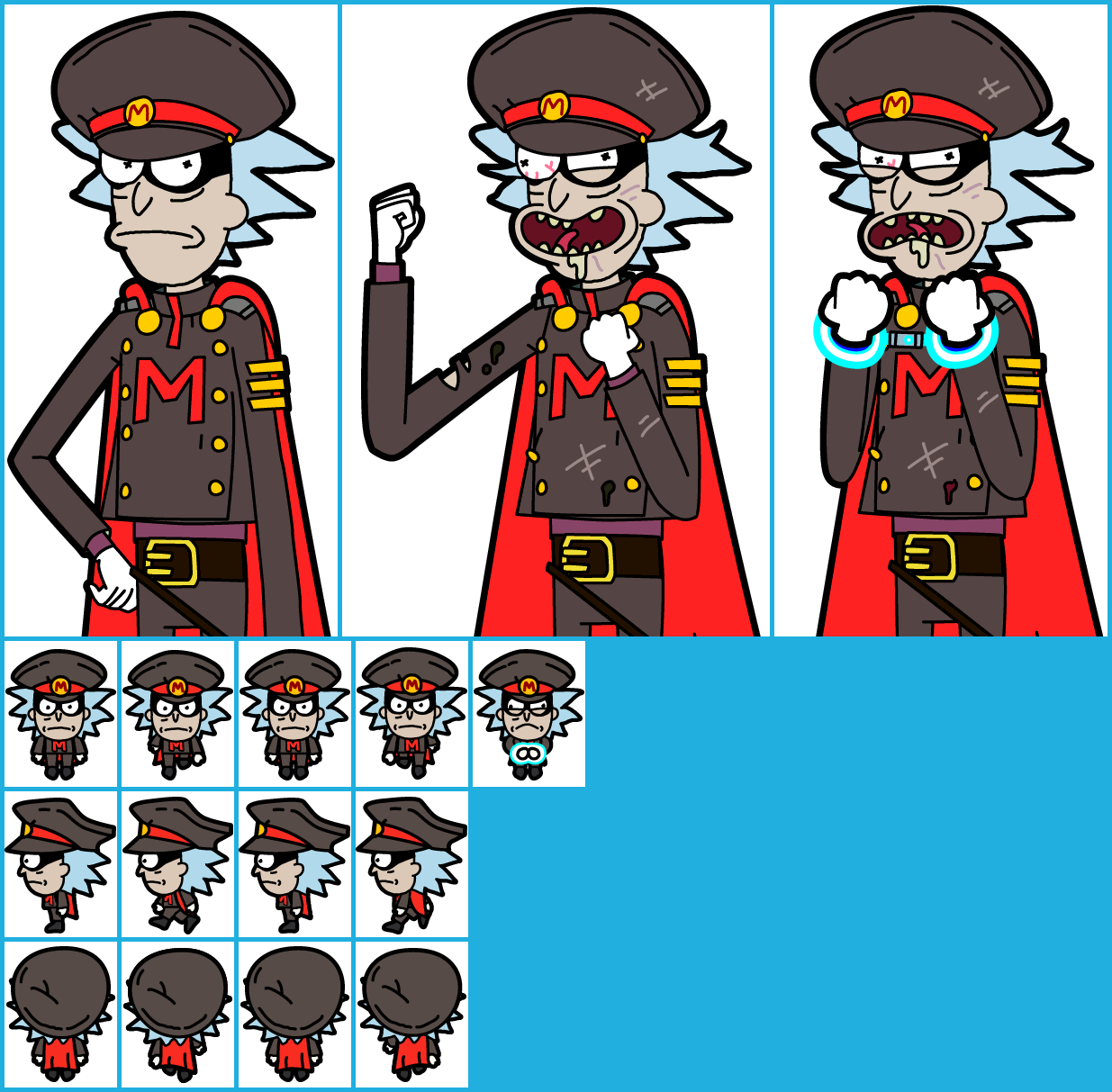 Click For Full Sized Image Mysterious Rick - Pocket Mortys Mysterious Rick (1235x1213), Png Download