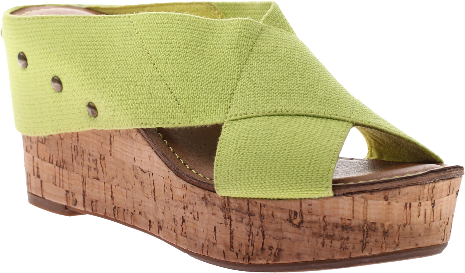 Madeline, Adonis, Lime, Slide On Fabric Wedge With - Women's Madeline Adonis Shoes, Size 11 M (2048x1269), Png Download