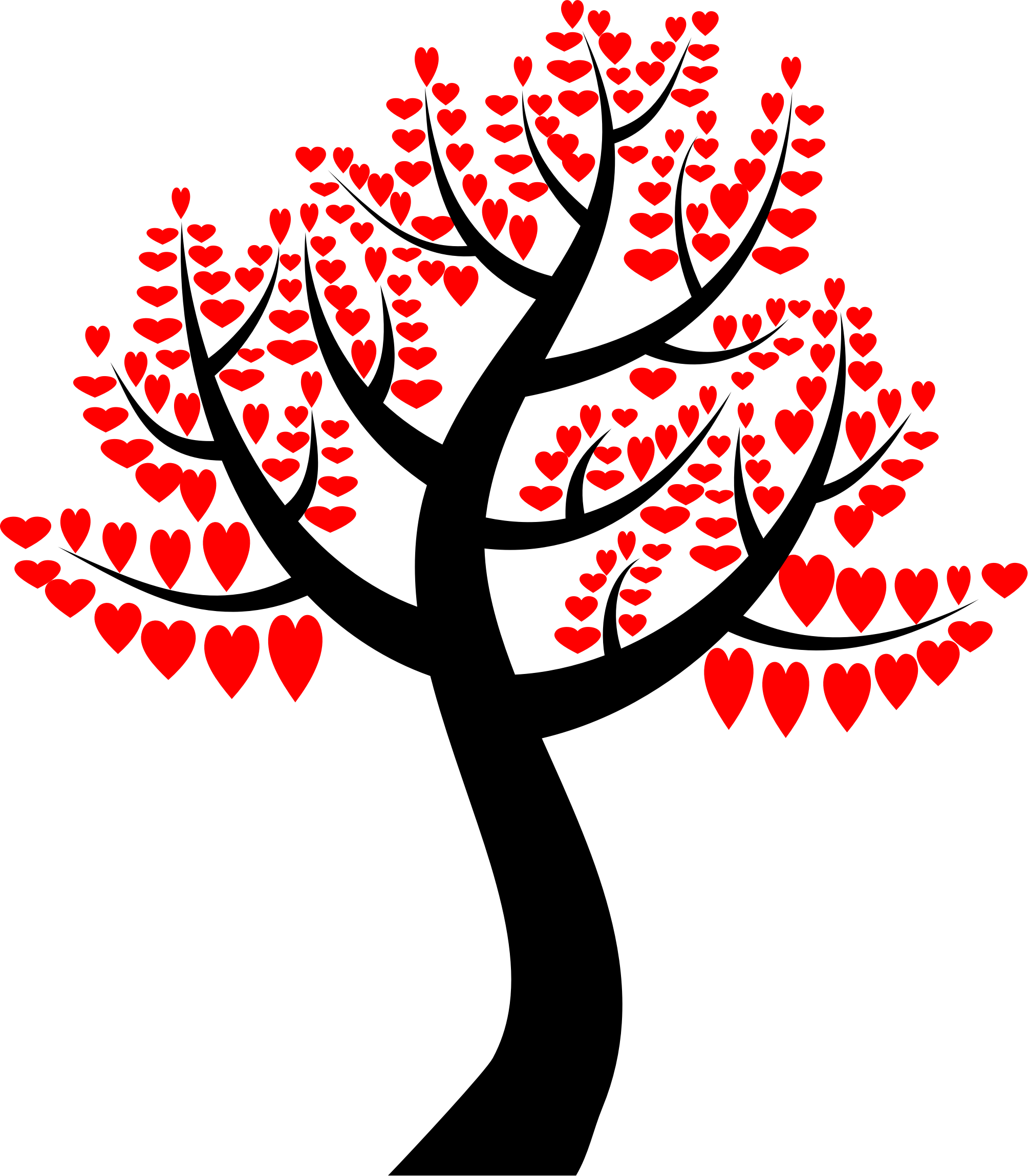 This Free Icons Png Design Of Simple Hearts Tree (2008x2298), Png Download