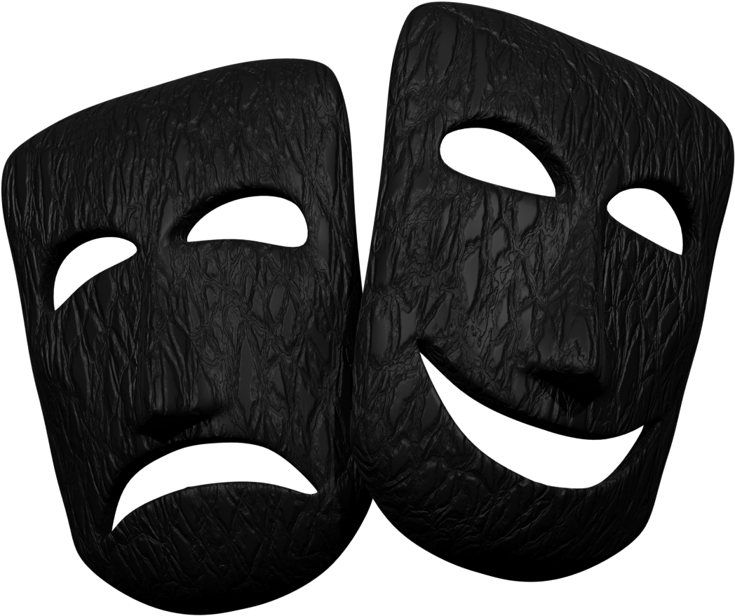 Comedy-tragedy Masks - The Dark Verse (1086x916), Png Download