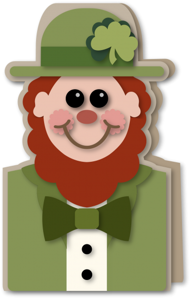 Leprechaun Character Shaped Card (386x600), Png Download