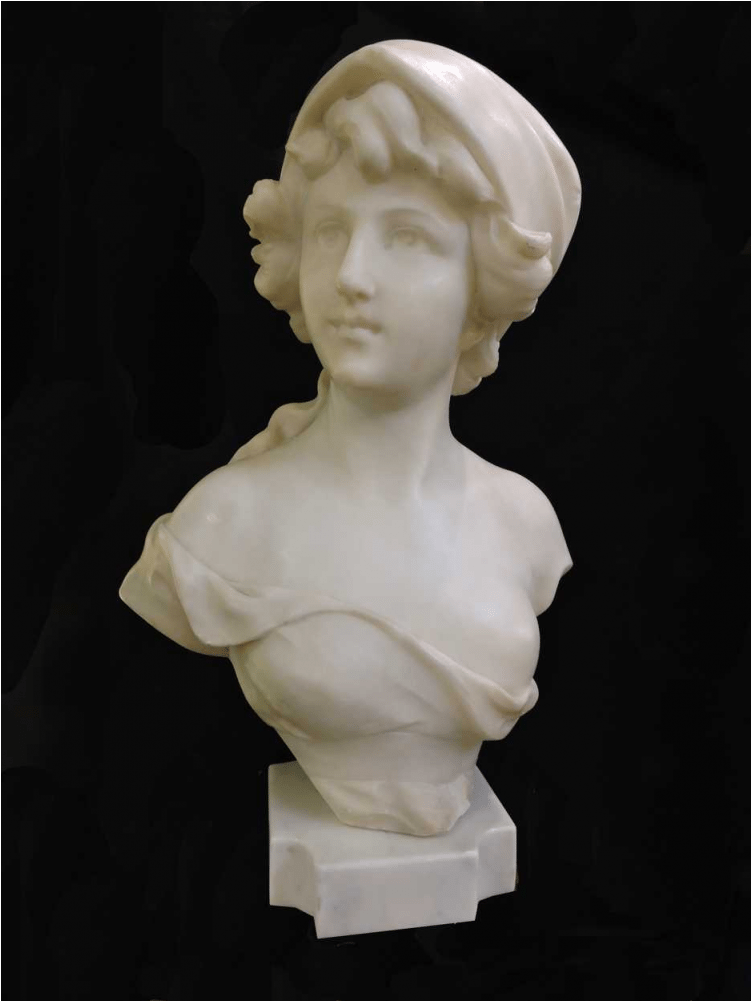 Italian Large Marble Bust - 月 神 石膏 像 (1000x1000), Png Download