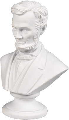 Mini Lincoln 3 Inch White Bust - Bust (432x432), Png Download