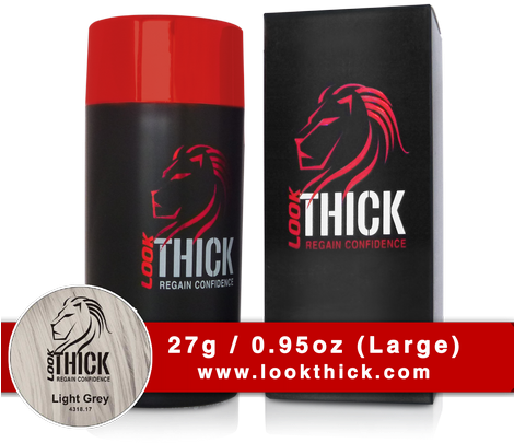 Look Thick Light Grey Hair And Beard Fibers 27g - Brown Hair (469x480), Png Download