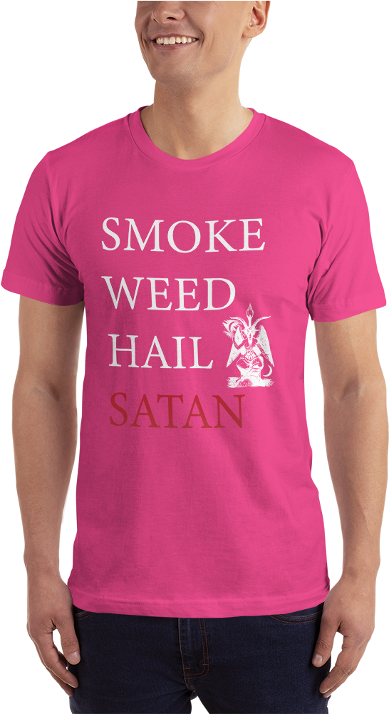 Smoke Weed Hail Satan T-shirt - T-shirt (1000x1000), Png Download