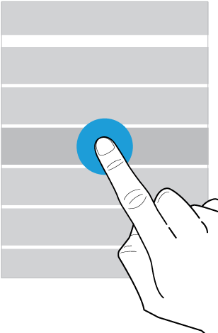 Screen Showing A Finger Tapping An Item - Dedo Seleccionando (320x480), Png Download