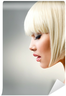 Beautiful Model With Short Blond Hair Wall Mural • - Blond (400x400), Png Download