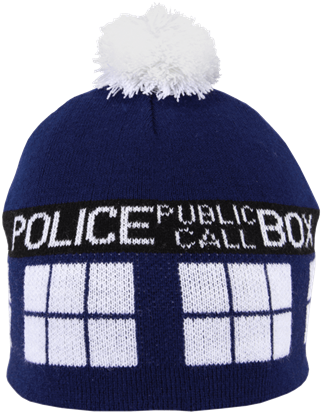 Doctor Who Tardis Pom Beanie - Adult Tardis Pom Beanie (415x415), Png Download