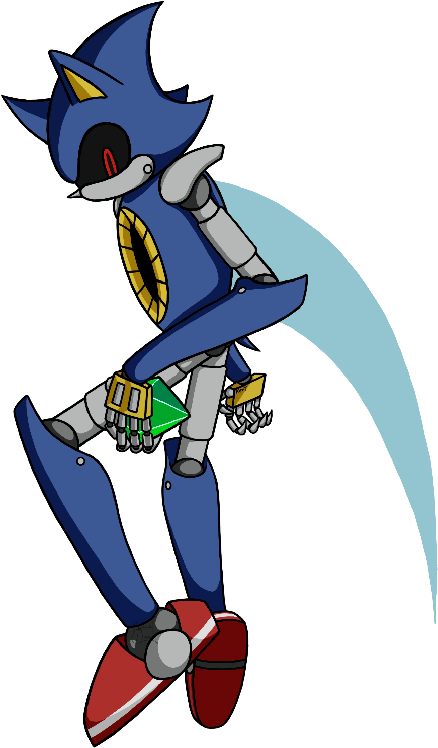 Metal Sonic - Cartoon (1200x1700), Png Download