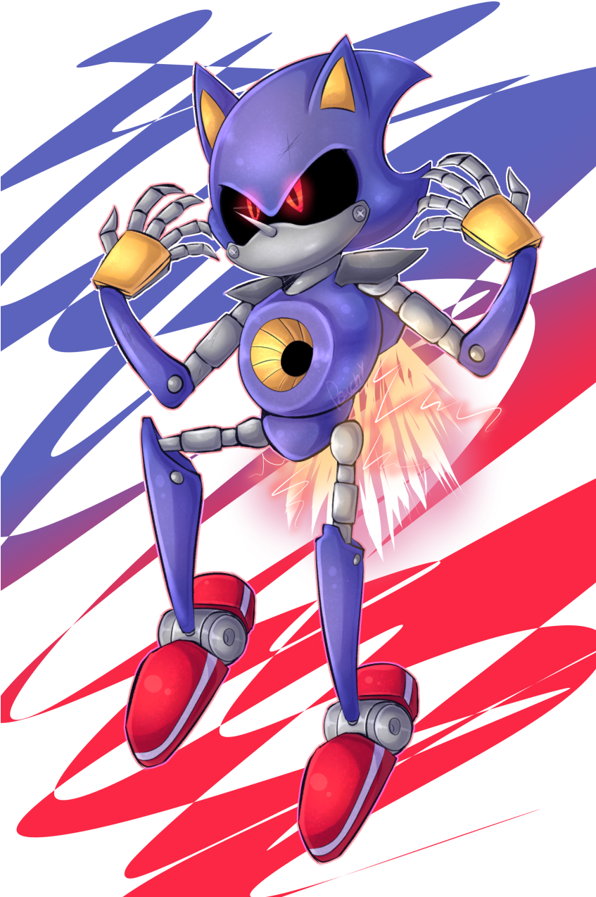 “i Love Metal Sonic - Cartoon (846x1280), Png Download