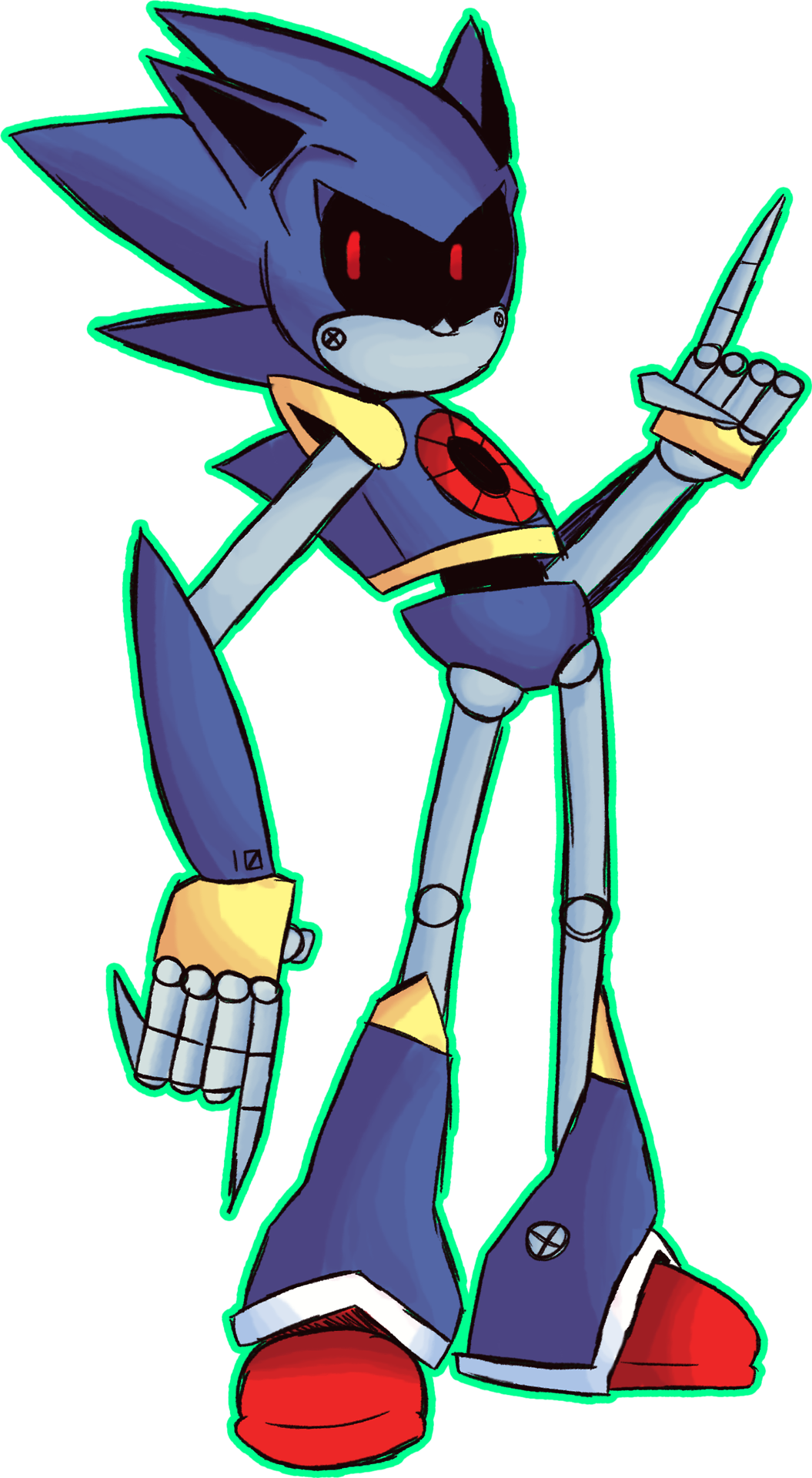 Metal Sonic Redesign (1055x1920), Png Download