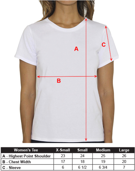 Sizing Guide Women's T-shirt - Girl (541x600), Png Download