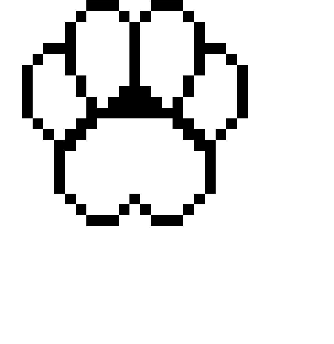 White Paw Print Pixel Art - Pixel Art (1184x1184), Png Download