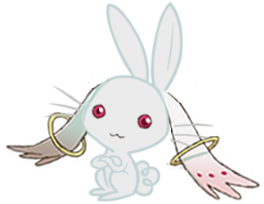 Kyubey - Hipster Bunny (600x469), Png Download
