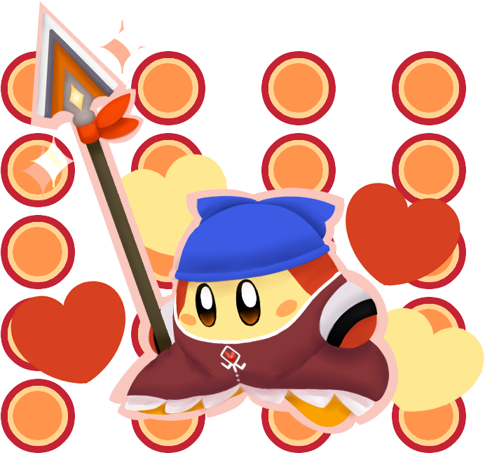 Kirby X Madoka Magica Kyoko Dee, Kyubey Magolor, Sectonia (750x700), Png Download