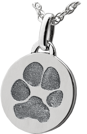 Round Paw Print Pendant, 14k Solid Yellow Or White - Gold (500x500), Png Download