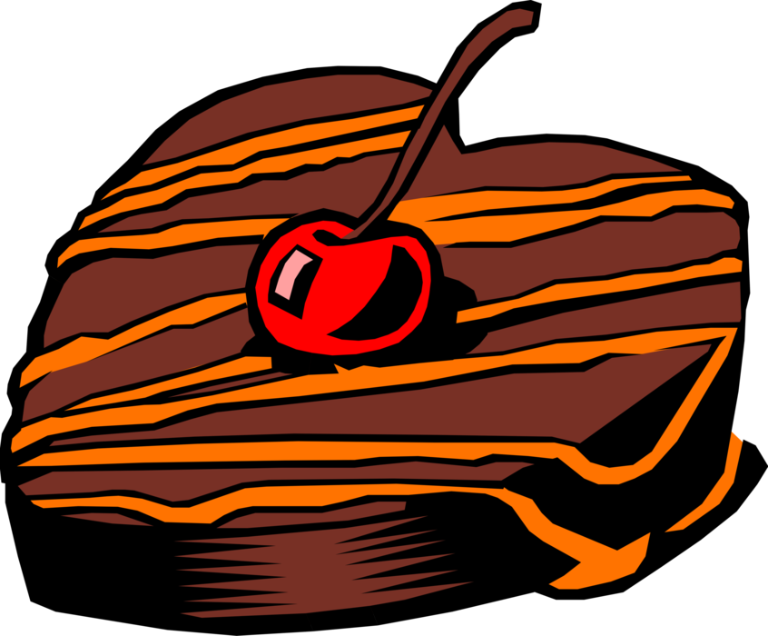 Vector Illustration Of Heart-shaped Chocolate Cake (846x700), Png Download