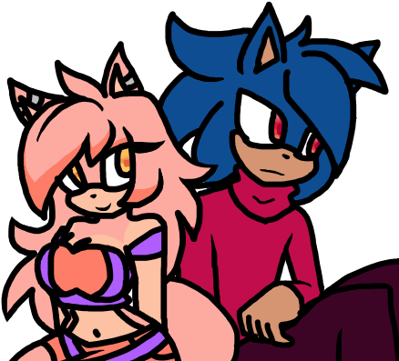 Adeline And Riku - Cartoon (458x408), Png Download