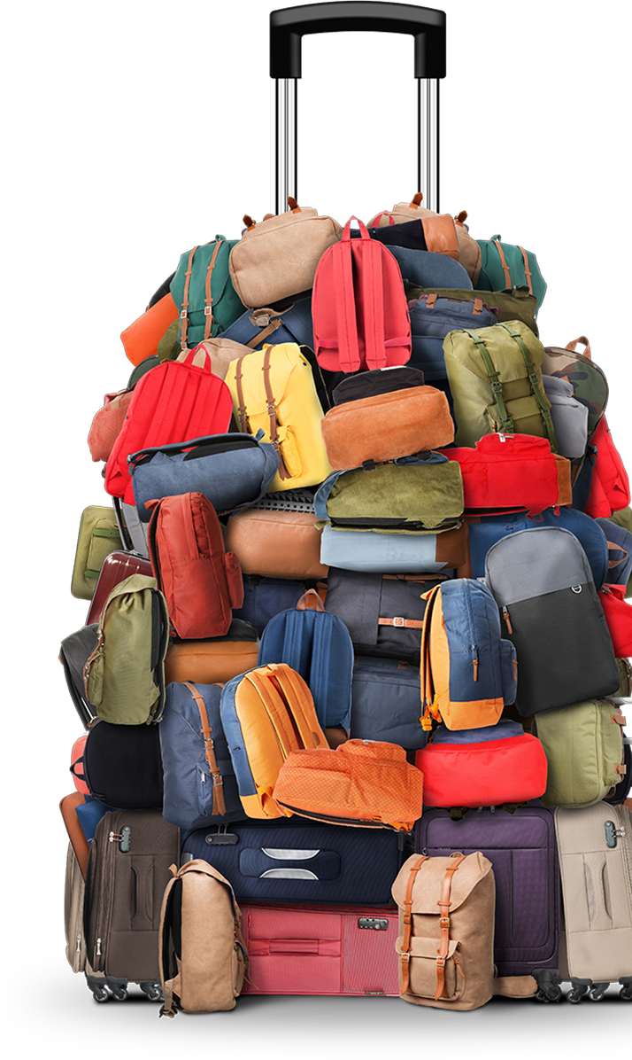 Bags - Pile Of Bags (714x1196), Png Download
