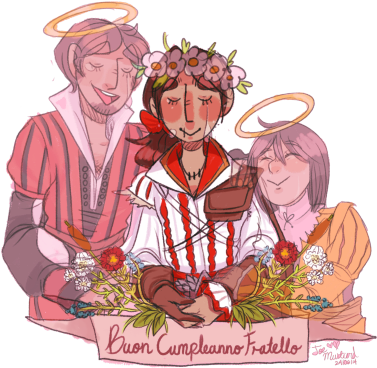 "buon Cumpleanno Fratello" - Cartoon (400x382), Png Download