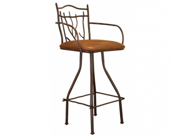 Request A Quote - Rr 24in Swivel Hand Forged Barstool W/arms, Microfiber (350x350), Png Download