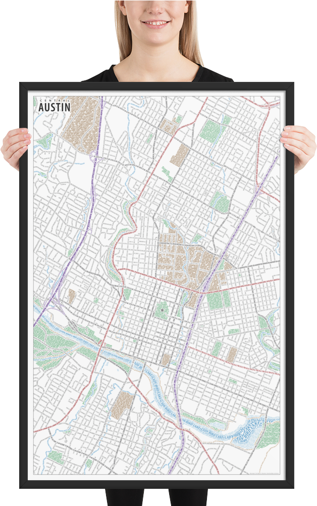 Load Image Into Gallery Viewer, Austin Typographic - Poster (1000x1000), Png Download