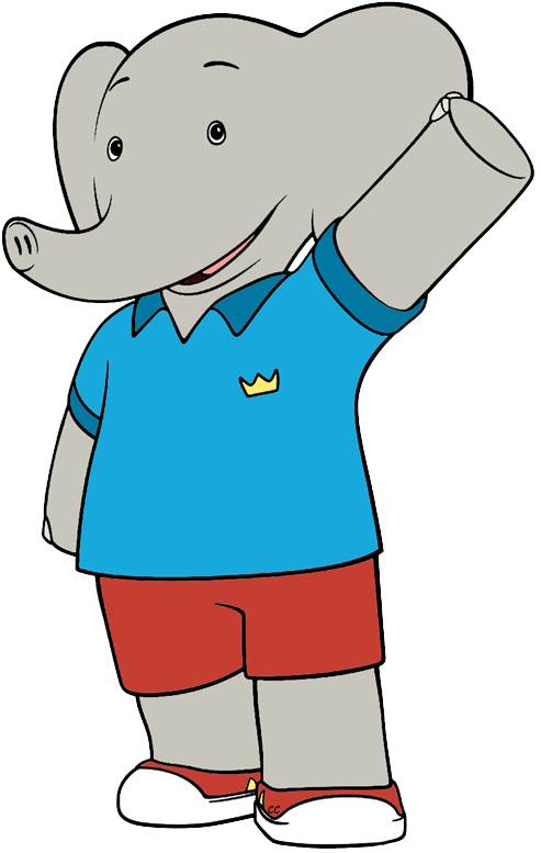 Babar And The Adventures Of Badou Clip Art Cartoon - Babar Png (493x777), Png Download