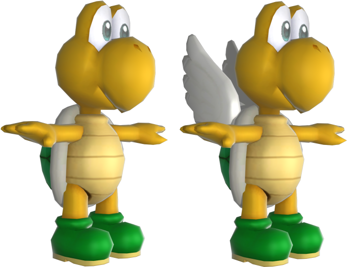 Download Zip Archive - Koopa Troopa Model (750x650), Png Download