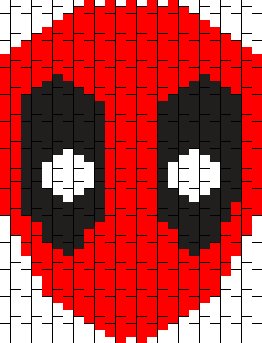 Deadpool Full Face Mask Bead Pattern - Twenty One Pilots Melt Bead (525x688), Png Download