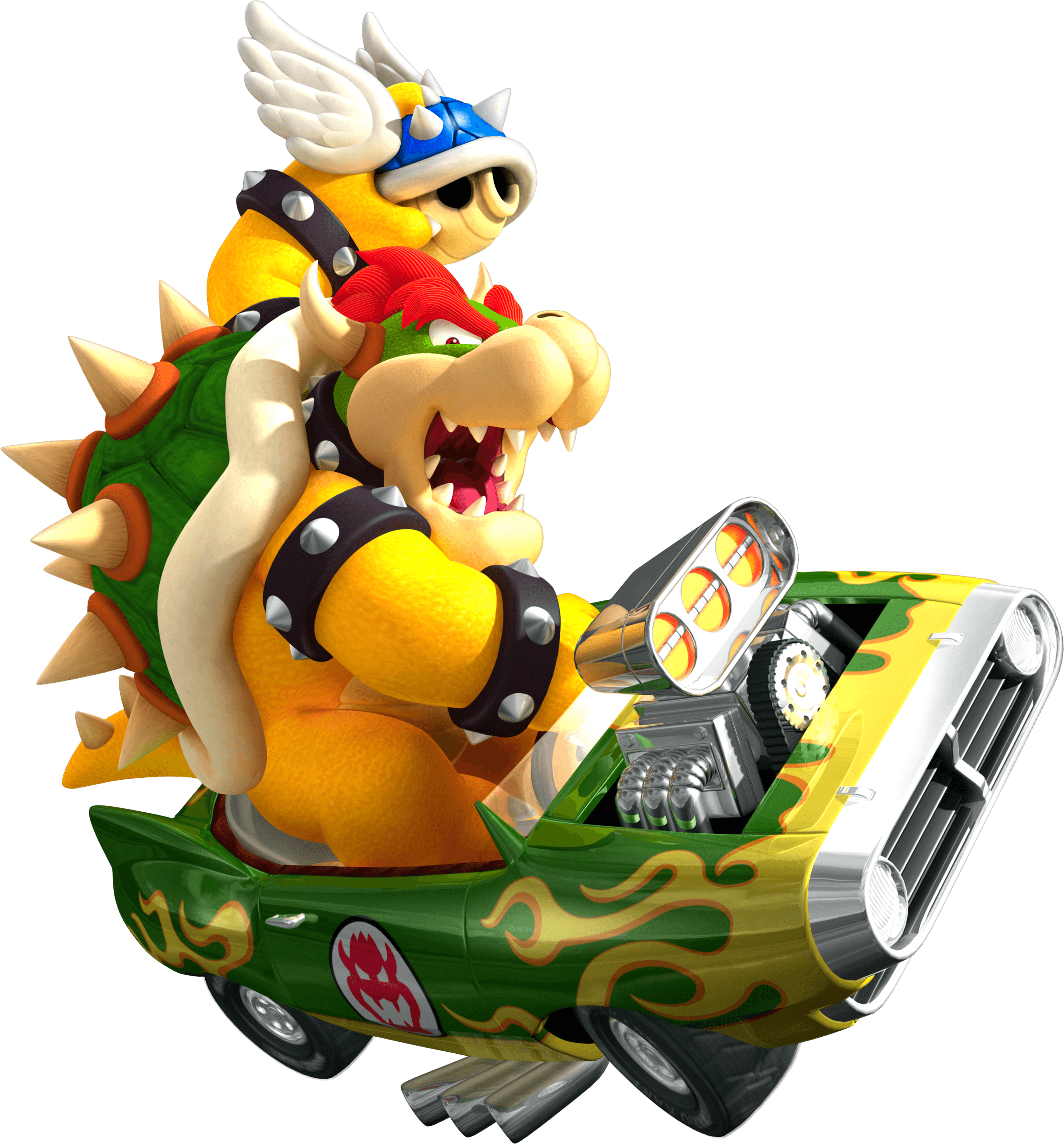 Bowser Driving Car - Mario Kart Wii Bowser (2640x2839), Png Download
