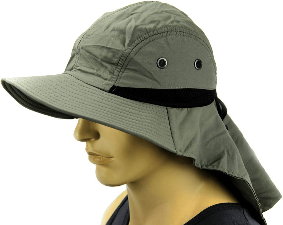 Fishing Sun Hat - Bucket Hat With Neck Cover (1000x725), Png Download