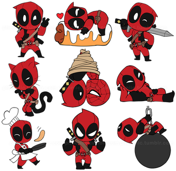 Pin Deadpool Face Clipart - Chibi Deadpool (366x350), Png Download