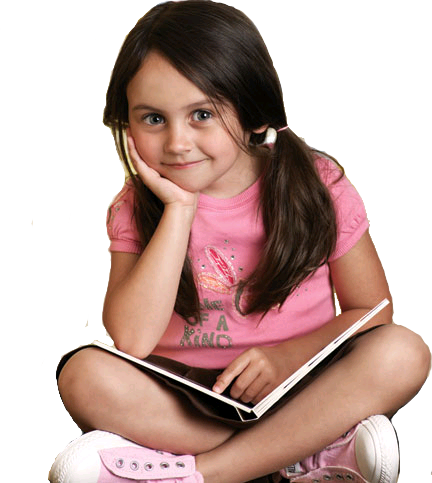 Girl Reading - Fingerprint (432x483), Png Download