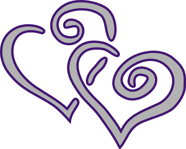 How To Set Use Purple Silver Heart Clipart - Purple Hearts (600x481), Png Download