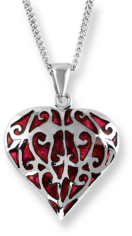 Nicole Barr Designs Fine Enamels Silver Heart Necklace-red - Nicole Barr Heart Necklace Red (800x800), Png Download