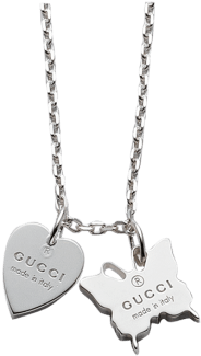 Gucci Trademark Silver Butterfly And Heart Necklace - Dyrberg/kern (350x350), Png Download