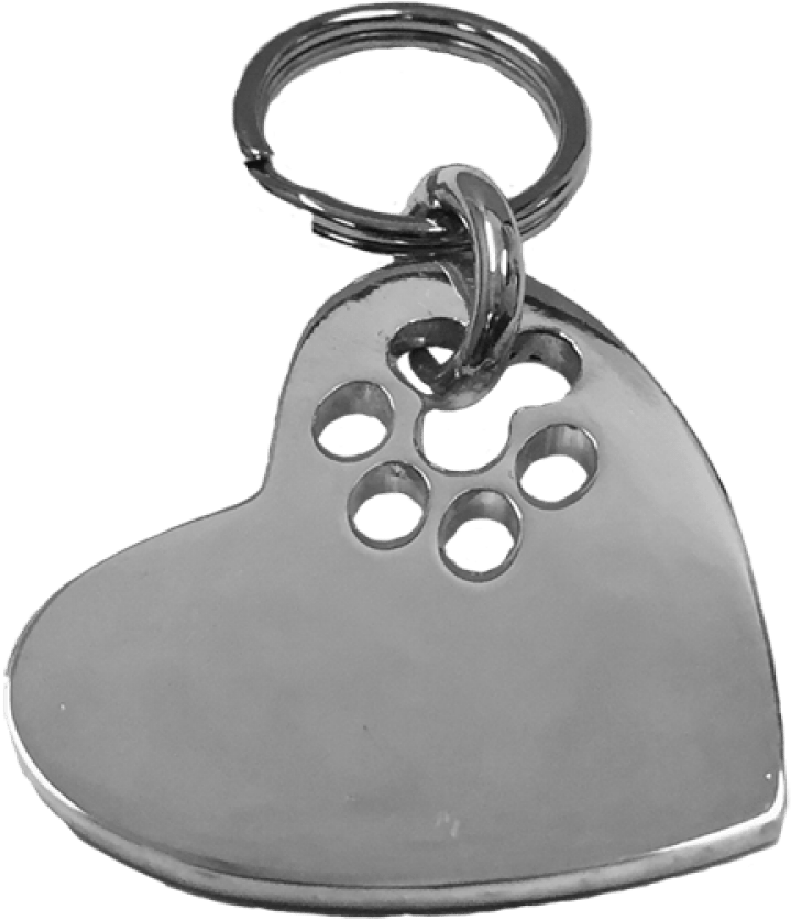 Medium Heart Cut-out Paw Tag Sterling Silver - Shop Silver Bones (1000x1000), Png Download