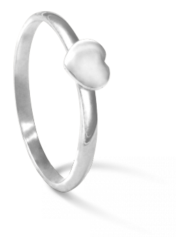 Silver Heart Ring - Ring Herz In Gelbgold (395x395), Png Download