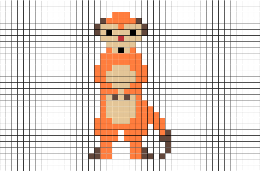 Meerkat Pixel Art (880x581), Png Download