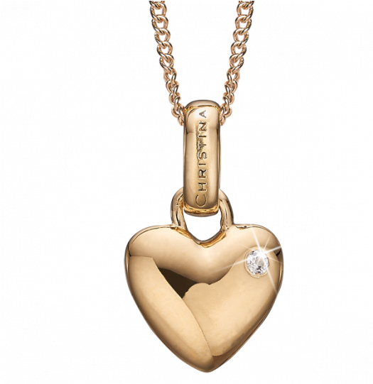 Big Love, Gold Plated Silver Heart With Topaz, 40 15cm - Christina Hanger 680-g09-55 (790x540), Png Download