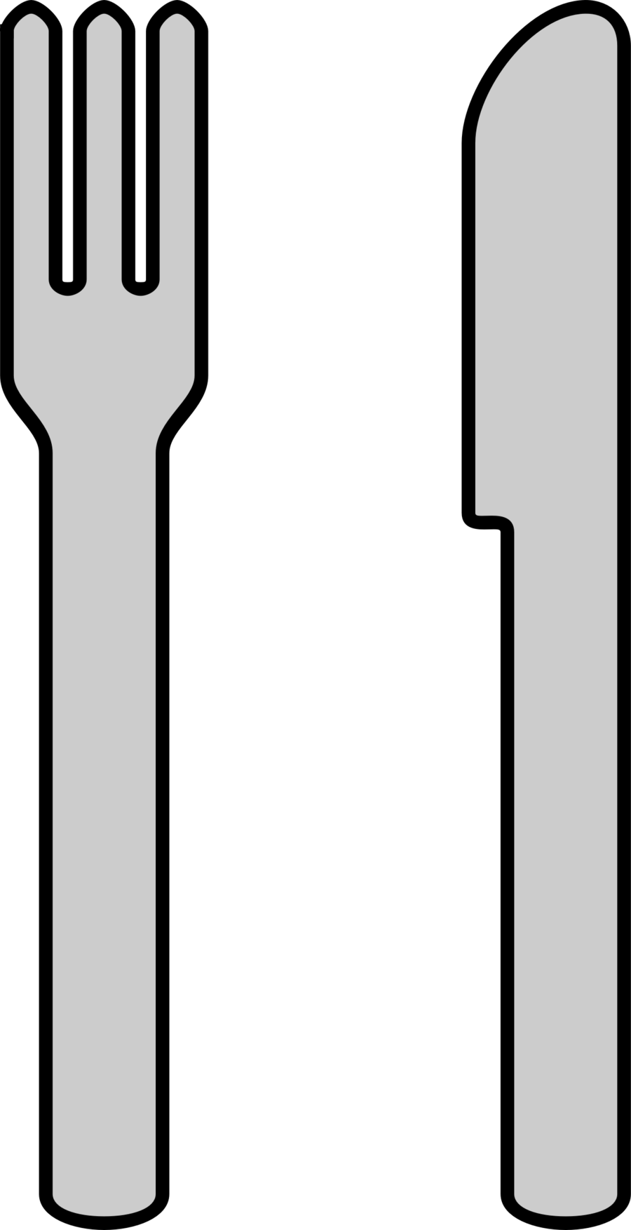 Fork Clipart Knife Fork Plate - Mes En Vork Png (900x1753), Png Download