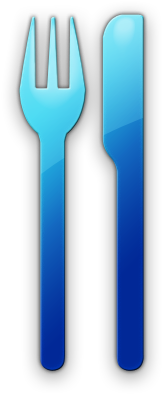 Fork Clipart Real - Blue Knife And Fork (420x420), Png Download