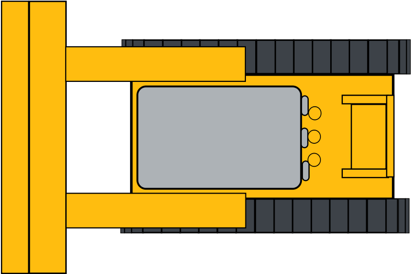 How To Set Use Simple Yellow Bulldozer Clipart - Top View Of A Bulldozer (900x575), Png Download