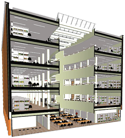 By Way Of Landmarks, The Building Serves As The Centerpiece - Biblioteca Bergamo Mario Botta (500x476), Png Download