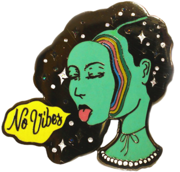 No Vibes Pin - Illustration (500x500), Png Download