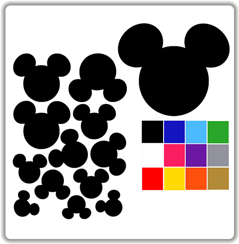 Mickey Mouse Wall Stickers Uk - Wall Decal (500x500), Png Download