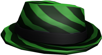 Black And Green Striped Fedora - Wikia (420x420), Png Download